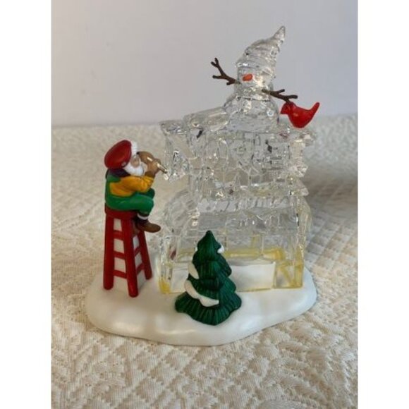 Department 56 A Busy Elf North Pole Sign Ice Sculpture Figurine - Picture 4 of 9